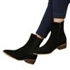 Autumn and winter new large size Martin boots women's British pointed thick heel side zipper women's short boots