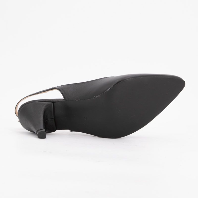 Escarpins ouverts cuir avec talons courts Femme XAVIER DANAUD