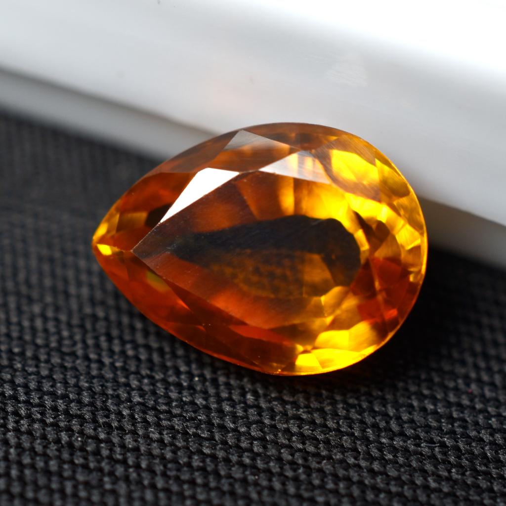 Excellent Natural Lite Orange SAPPHIRE Pear Cut 10.9 Ct Loose Gemstone CERTIFIED