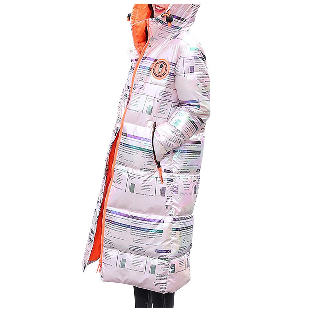 Women's Winter Fashion Long Over-The-Knee Hooded Thick Padded Jacket Coat