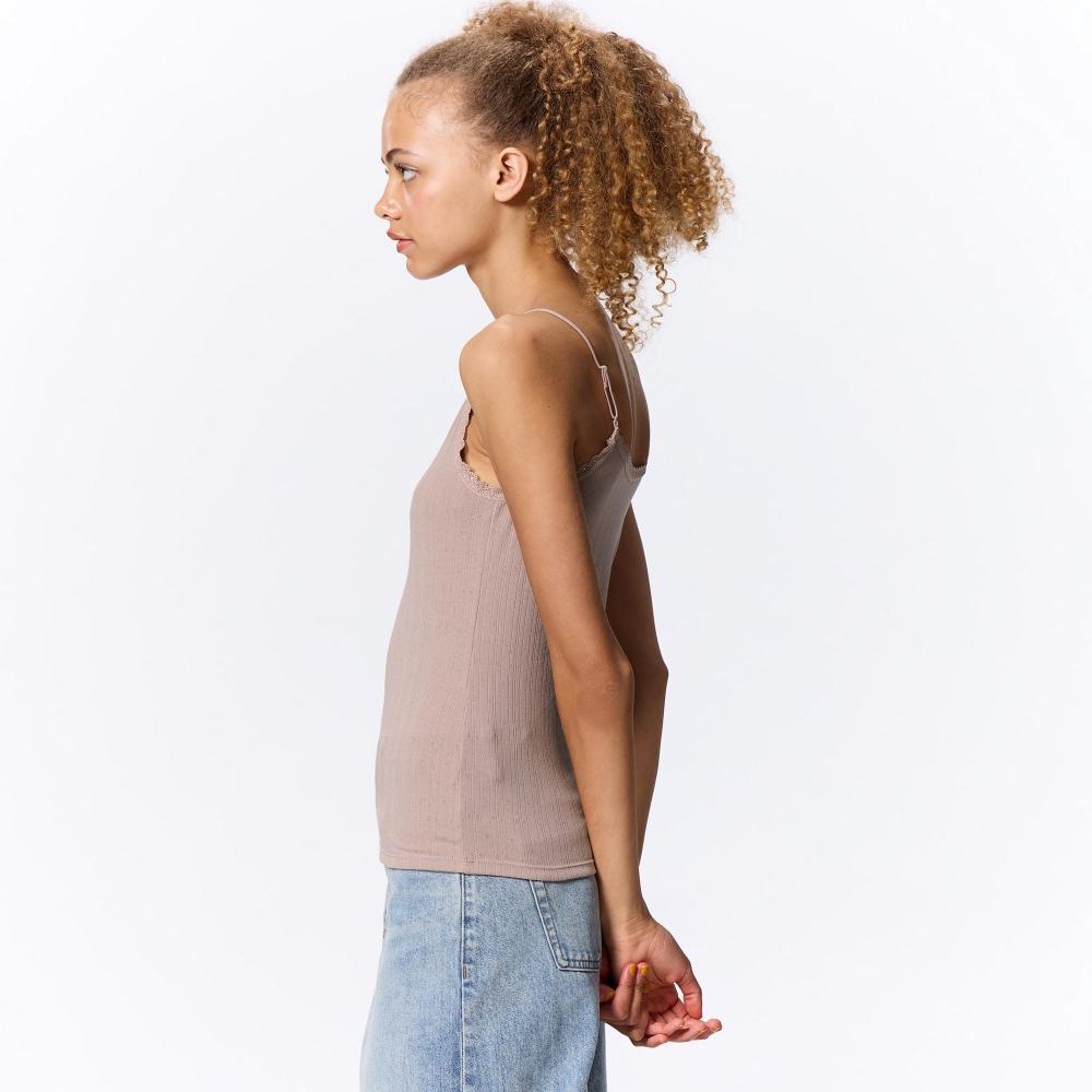 Gu By Uniqlo Cotton Blend Ribbed Camisole  Dry 