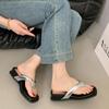 3603 Flip-flops Slippers Women's Outer Wear 2025 Summer Seaside Silver Sandals Beach Shoes Niche Cool Slippers