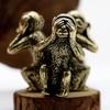 Brass Monkeys FigurinesNot Listening Not See Don't Say Desktop Wise Monkey Copper Crafts FengShui Ornaments Home Decoration Gift