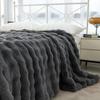 Cozy Plush Faux Rabbit Fur Blanket - All-Season Sofa or Office Nap Cover