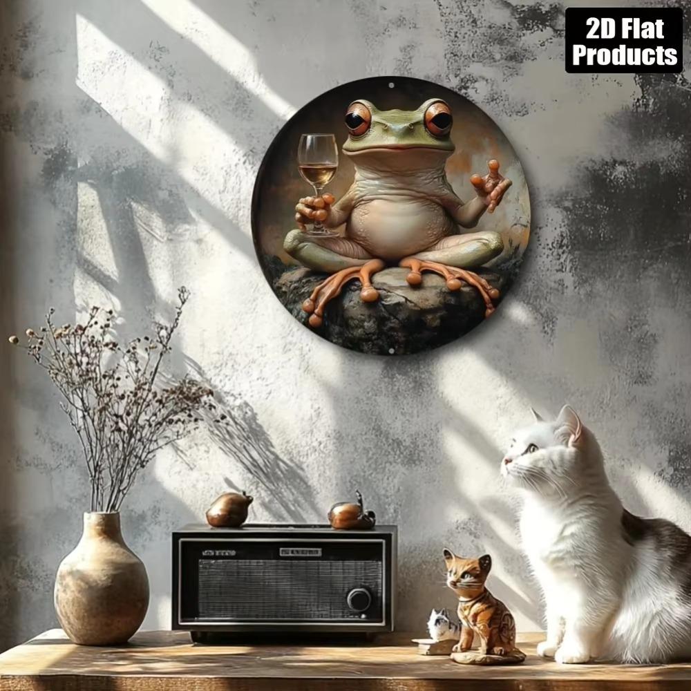 

Vintage Frog Metal Tin Sign Bar Kitchen Decor Rustic Pub Cafe Wall Plaque 40x30cm армія зелений колір