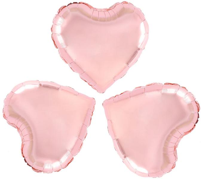 Heart Foil Balloons Rose Gold 23cm 3pcs