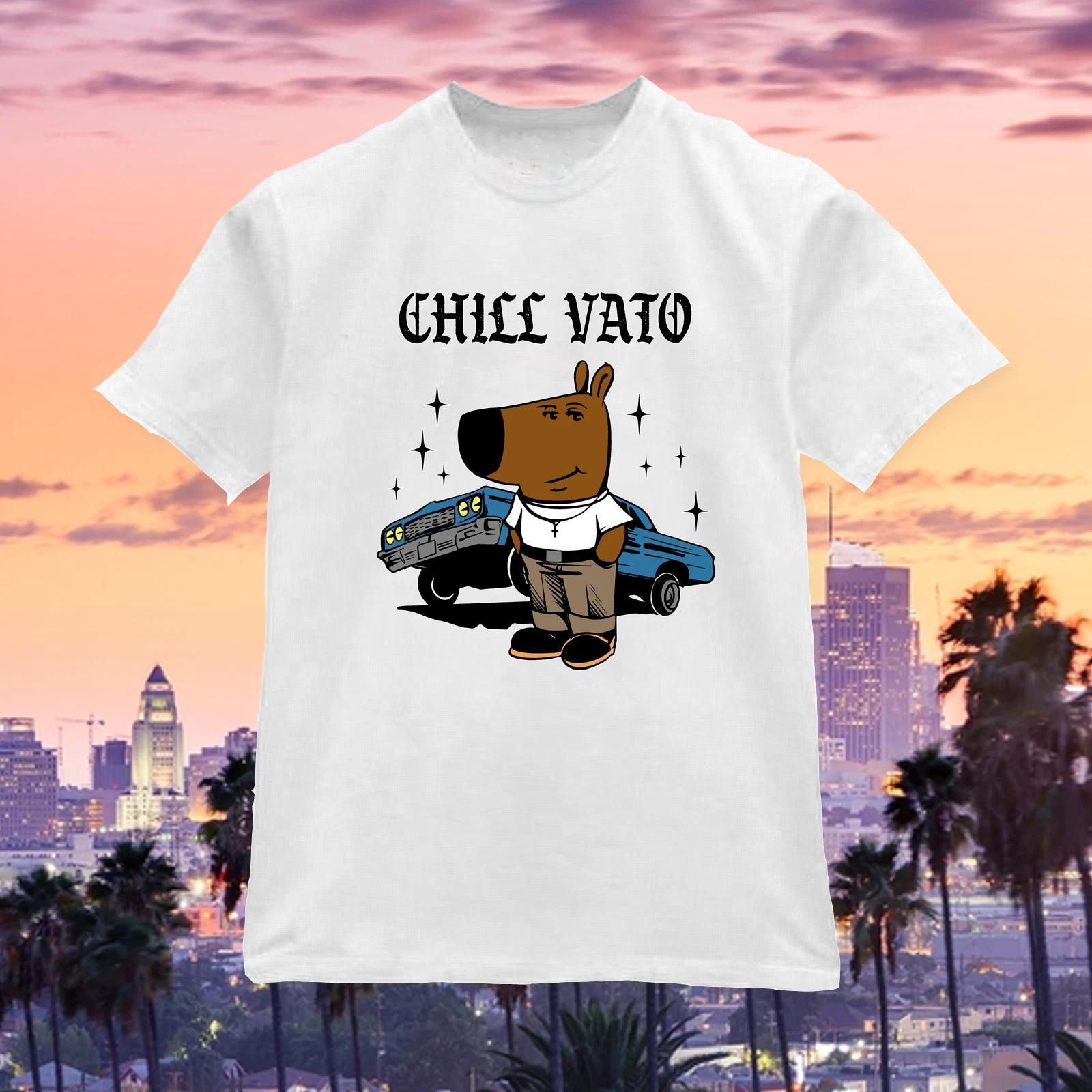 Chill Guy Vato Meme Funny Impala Cholo Gangster Low Rider Gangsta Tumbado Shirt S