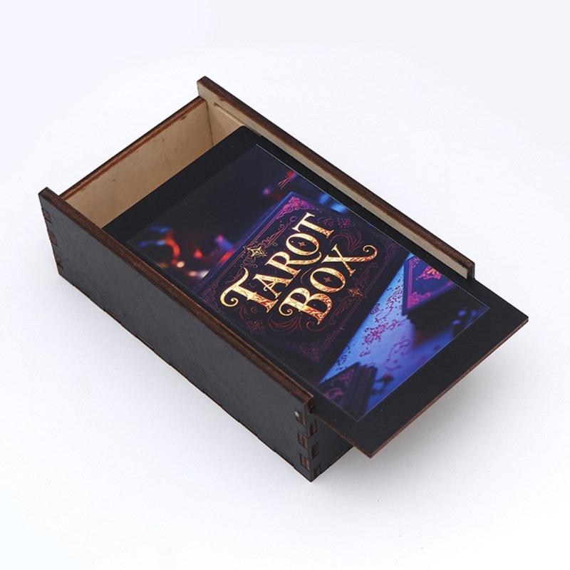 Rechteckige Holzkarte Box Spielkarten Tarots Behälter Schmuck Aufbewahrungskoffer Verpackung Poker Spiel Leere Poker Karten Aufbewahrungskoffer