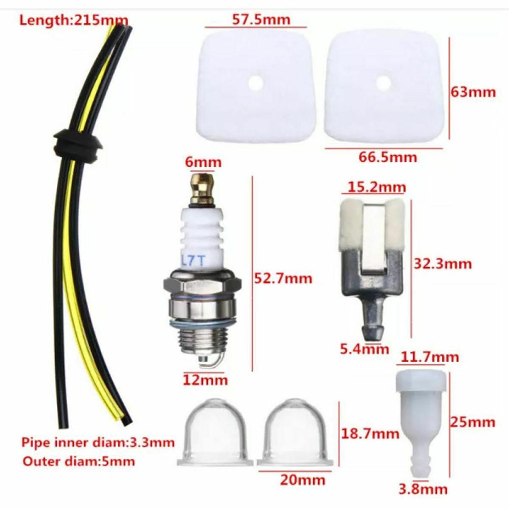 Service Set for SRM2100 SRM2400 SRM230 Brush Cutter Including Hose Filter Candle and For Primer Pump Gasket Kit