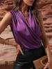 Women's Spring/Summer 2026 Sleeveless Satin pleated vest – European & American style sexy shirt