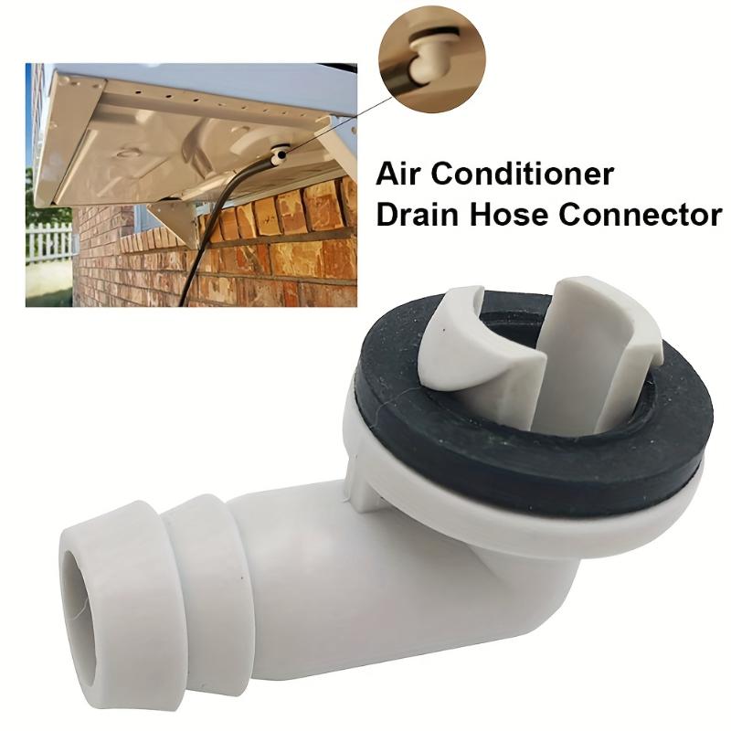 2Pcs Air Conditioner Drain Connector,AC Plastic Drain Hose Elbow Fitting,Anti-defomed Leak-Proof with Seals Fits for 15mm Hoses