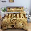 Musical Note Bedding Set 2/3pcs Music Theme Quilt Cover King/Queen Size With Pillowcase Fashionable Psychedelic Soft Duvet Cover