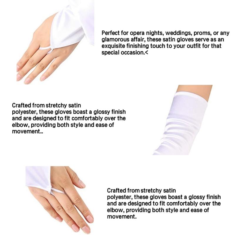  Elbow Gloves for Formal Event Party Costume Gloves Elegant Ceremony Gloves Women Stage Performances Arm Sleeves