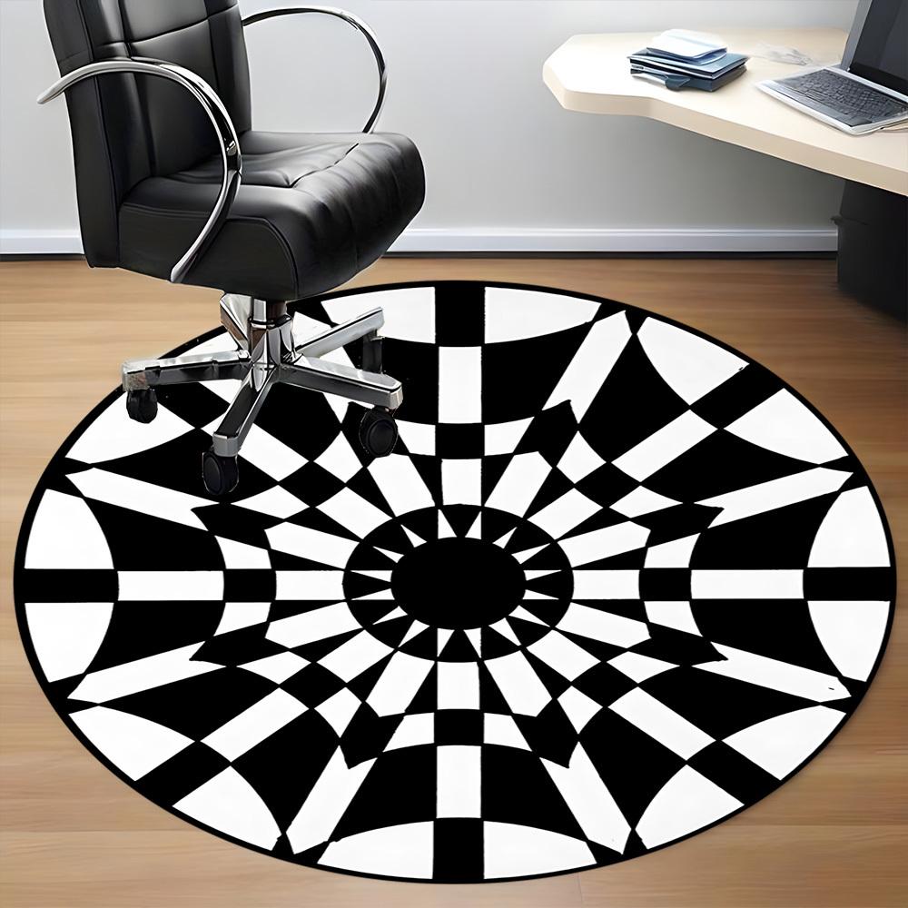1pc Optical Illusion Carpet for Office Non-Slip, Round Carpet, Soft & Comfortable, Carpet for Office, Lightweight Round Floor Mat