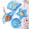 Creative Gold-Rimmed Conch Glass Salad Bowl Set