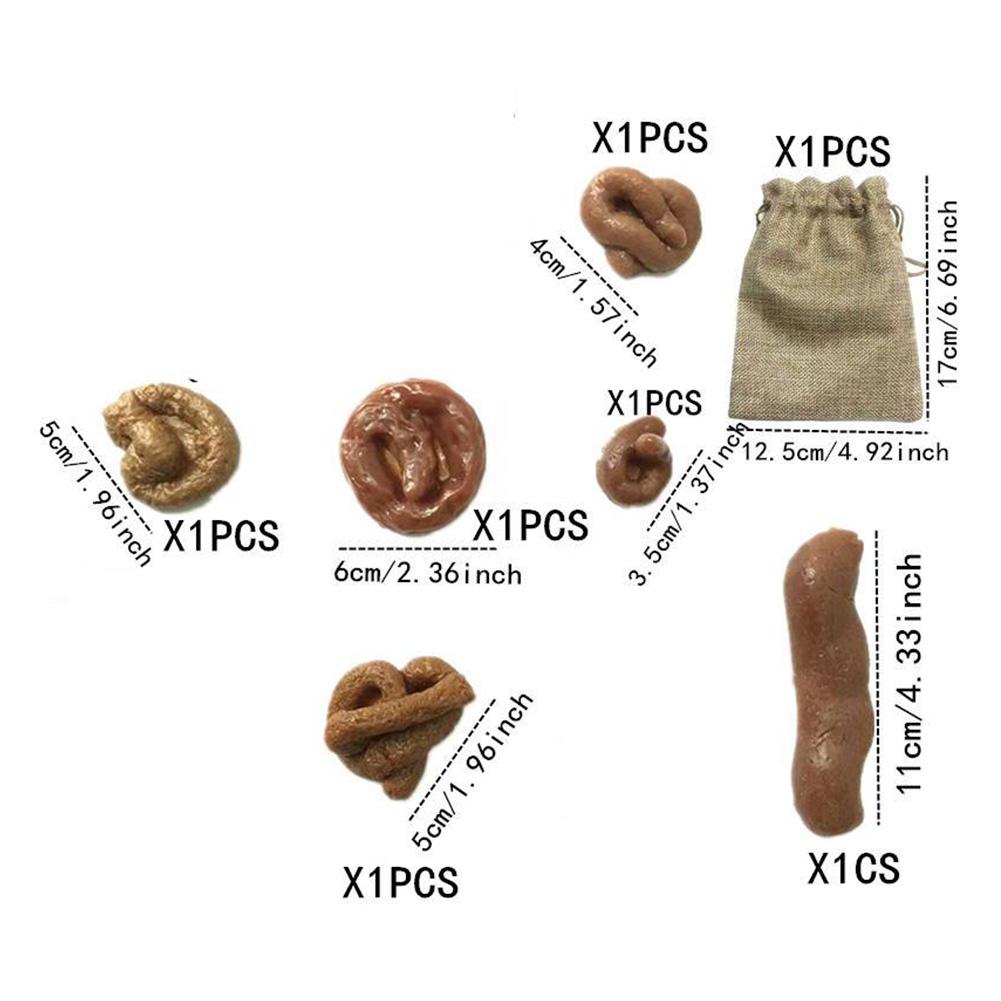 6Pcs/Set Soft Poop Simulation Poop Poop Toys Funny Toy Simulation Poop Poop Toys Realistic Dog Poo Model for April Fools Day