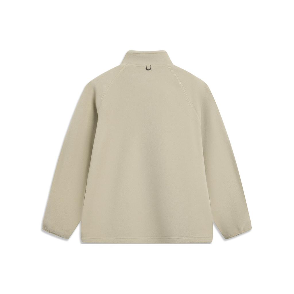 Li Ning Outdoor CF Fleece Warm Loose Pullover Letter Raglan Long Sleeve Stand Collar Fleece Jacket Men Jackets AWDVE29-1