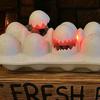 Halloween Zombie Chick LED Light Up Eggs Tray Spooky Eggshell Hatching Chicks Decoration 3D Creepy Deviled Eggs for Tabletop Party Indoor Decoration