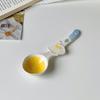 1Pc Cute Underglaze Ceramic Spoon with Long Handle for Home Dessert Yogurt Oatmeal Stylish INS Kitchenware