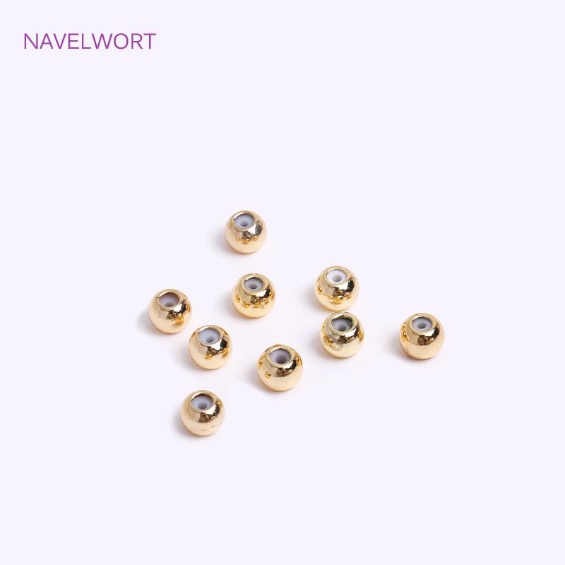 18K Gold Plated Insert Silicone Spacer Beads Accessories For Jewelry Making Findings