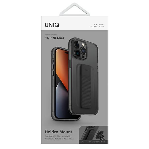 UNIQ Heldro Mount iPhone 14 Pro Max 6,7" Hülle grau/vapour smoke