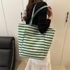 Fashi Striped Cloth Bag, Korean Lazy Style Tote Bag, Student Large Capacity Casual Shoulder Bags for Women