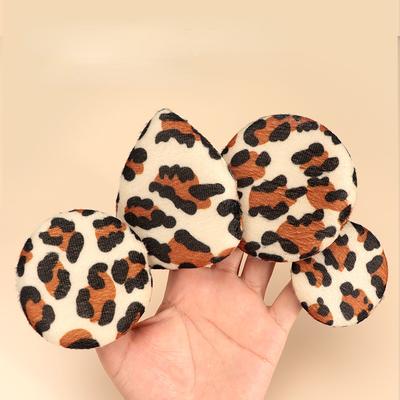 10 Stück Luftkissen Puderquasten Trocken- und Nassanwendung Doppelseitiger Make-up Schwamm Rund Leopardenmuster Puderfreies Beauty-Tool