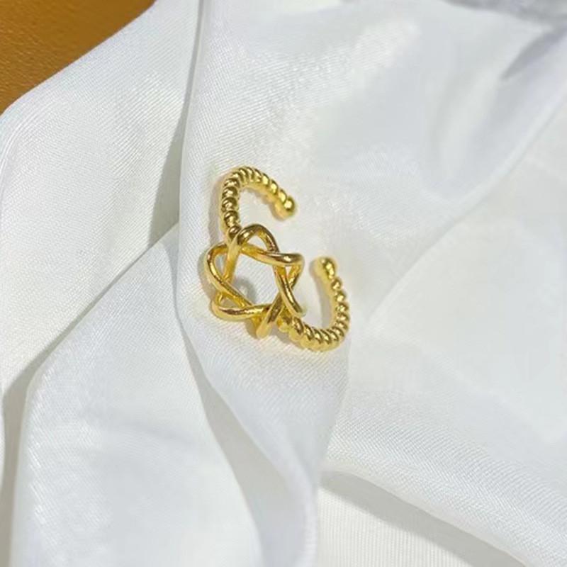 Elegant Vietnamese Gold Plated Six Pointed Star Ring For Women Adjustable Fashion Jewelry