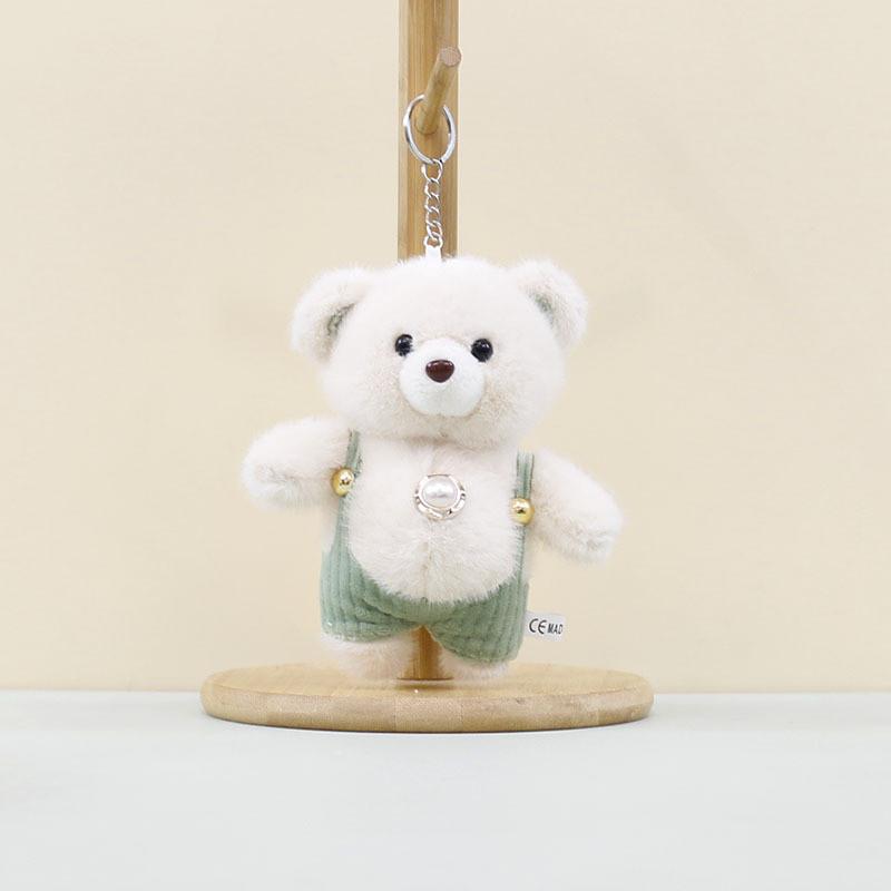 Whimsical Big Belly Teddy Bear Keychain Soft Plush Charm Adorable Bag Accessory