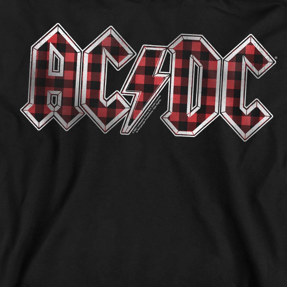 AC/DC Unisex Adult Plaid Logo Sweatshirt