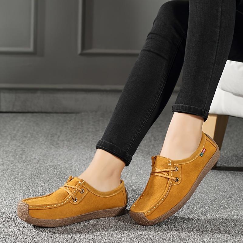Spring Single Shoes Women Really Versatile Bean Shoes Comfortable Women Casual Flat Single Shoes Lace Up
