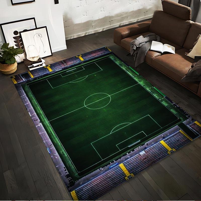 

Soccer Field Design Carpet - Green Stadium Themed Floor Mat Suitable for use as an anti-slip for living room bedroom sofas 40x60cm( 15x23in )