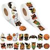500pcs Cute Things Retro Halloween Stickers Pumpkin Roll Decorations Stickers Halloween Black Cat Witch Gifts Book Kids Stickers
