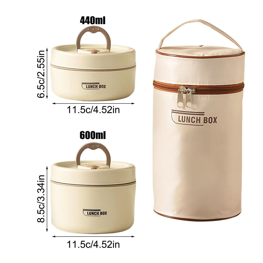 Lunch Box For Work 3-Piece With Storage Bag Lunch Bag Insulated Stainless Steel Container For Men Women Kids School Work Travel