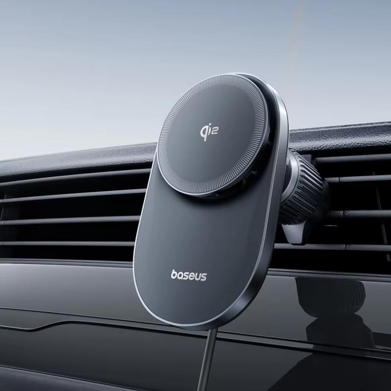 Baseus car phone holder wireless charger with magnetic suction port, car specific fast charging Qi2.0 certification, Apple
