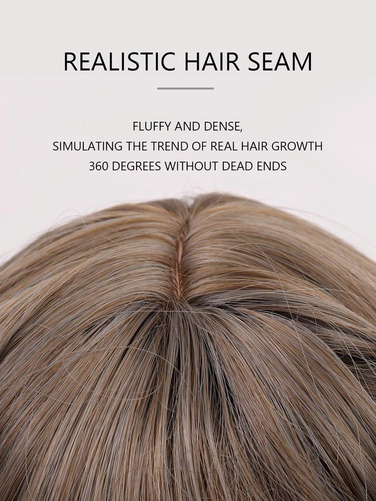 Lolita Long Straight Blue Wood Grey Hairband Synthetic Wig