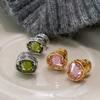 Zircon round cone stud earrings light luxury high-end temperament earrings women's fashion small and exquisite earrings