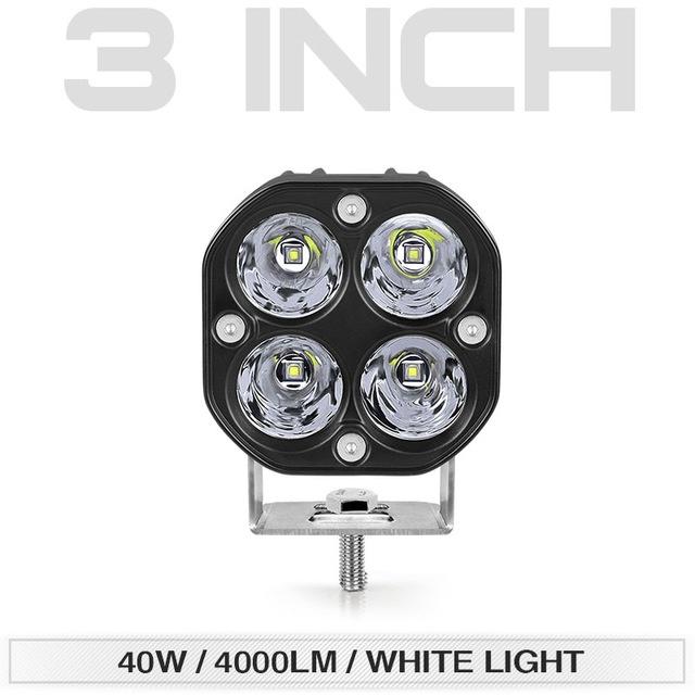 Universal 12V 24V 3 Inch 40W LED Lightings Work Light  Lamps For Car Motorcycle Boat Off-Road Truck