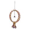 Parakeet Bird Ring Toy Cotton Rope Stainless Steel Wire Circle Ring for Pet Climbing Swing