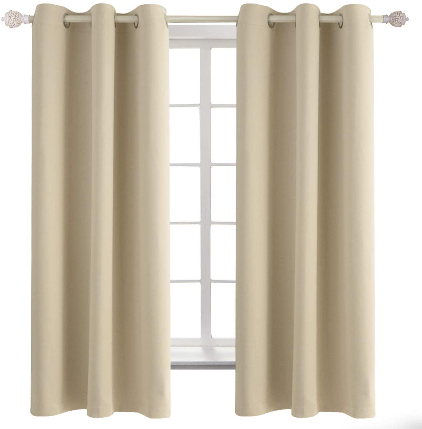 

1-панельні затемнювальні штори для спальні, теплоізоляційні штори для затемнення кімнати для вітальні бежевий