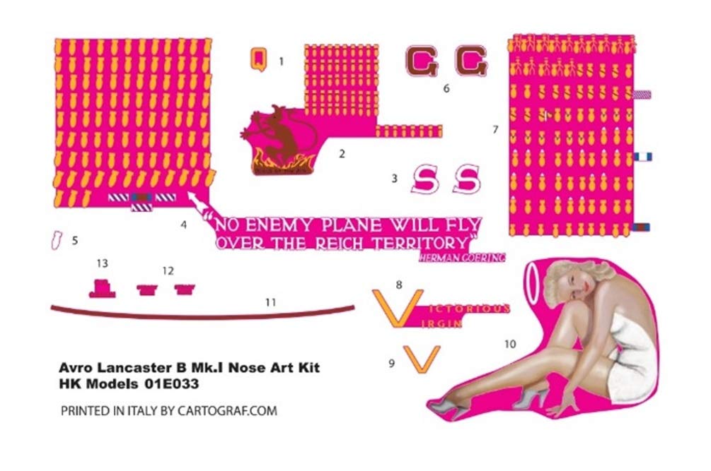 HK Model Avro Lancaster B Nose Art Kit Plastic Model 01E033 1/32 Mk.I