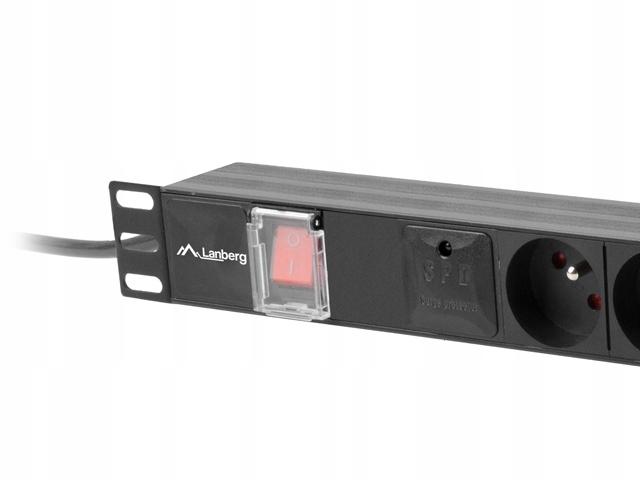 Listwa Zasilająca Lanberg Do RACK 1U 16A PDU 6x PL 2m Czarna