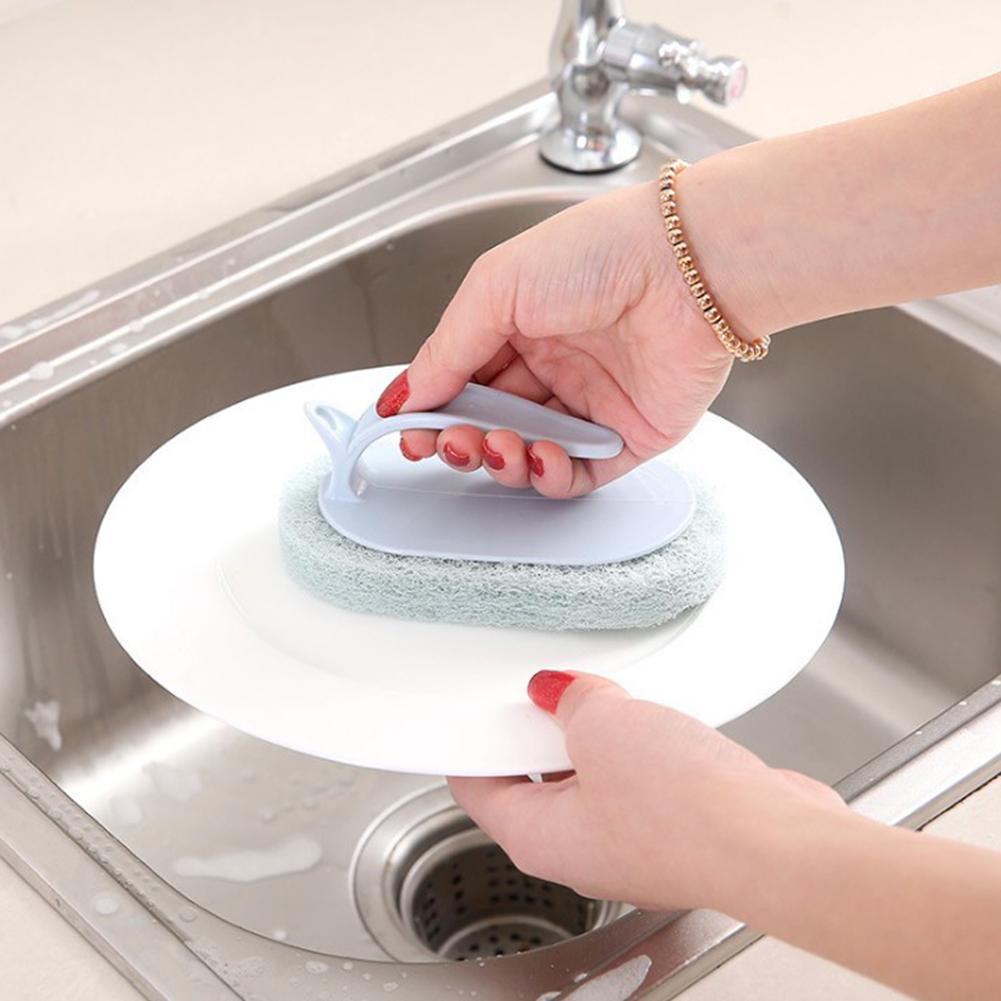 Powerful Sponge Brush with Short Handle for Bathtub Tile Cleaning