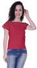 Moomaya Lace Sleeve Tops For Women Plain Boat Neck Tee Shirt