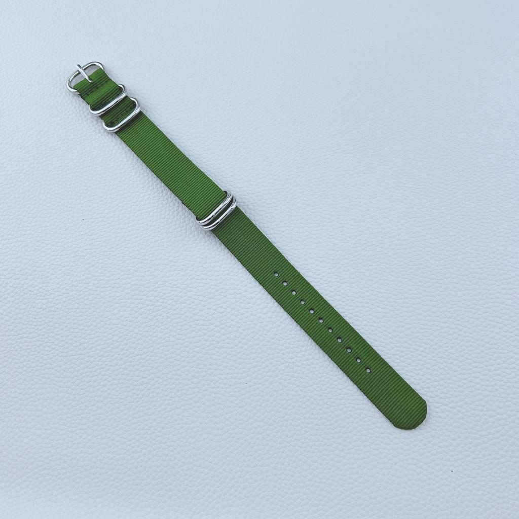 Nylon Braided NATO Canvas Watch Strap - One-Piece Design, Available in 18mm, 20mm, 22mm, 24mm Sizes.