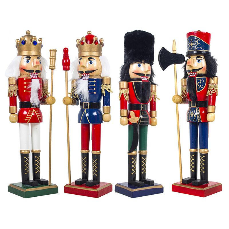 Green Uniform 30cm Classic Christmas Wooden Soldier Nutcracker Decoration