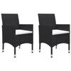 VidaXL Bistro Set 3 Pcs Garden Lounge Outdoor Furniture Set Patio Furniture Balcony Wicker Resin Black 3058362