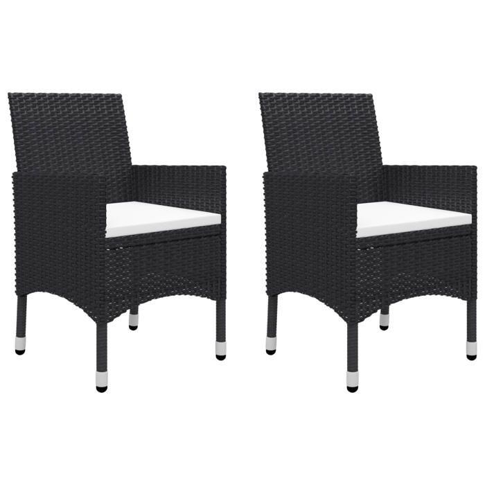 VidaXL Bistro Set 3 Pcs Garden Lounge Outdoor Furniture Set Patio Furniture Balcony Wicker Resin Black 3058362