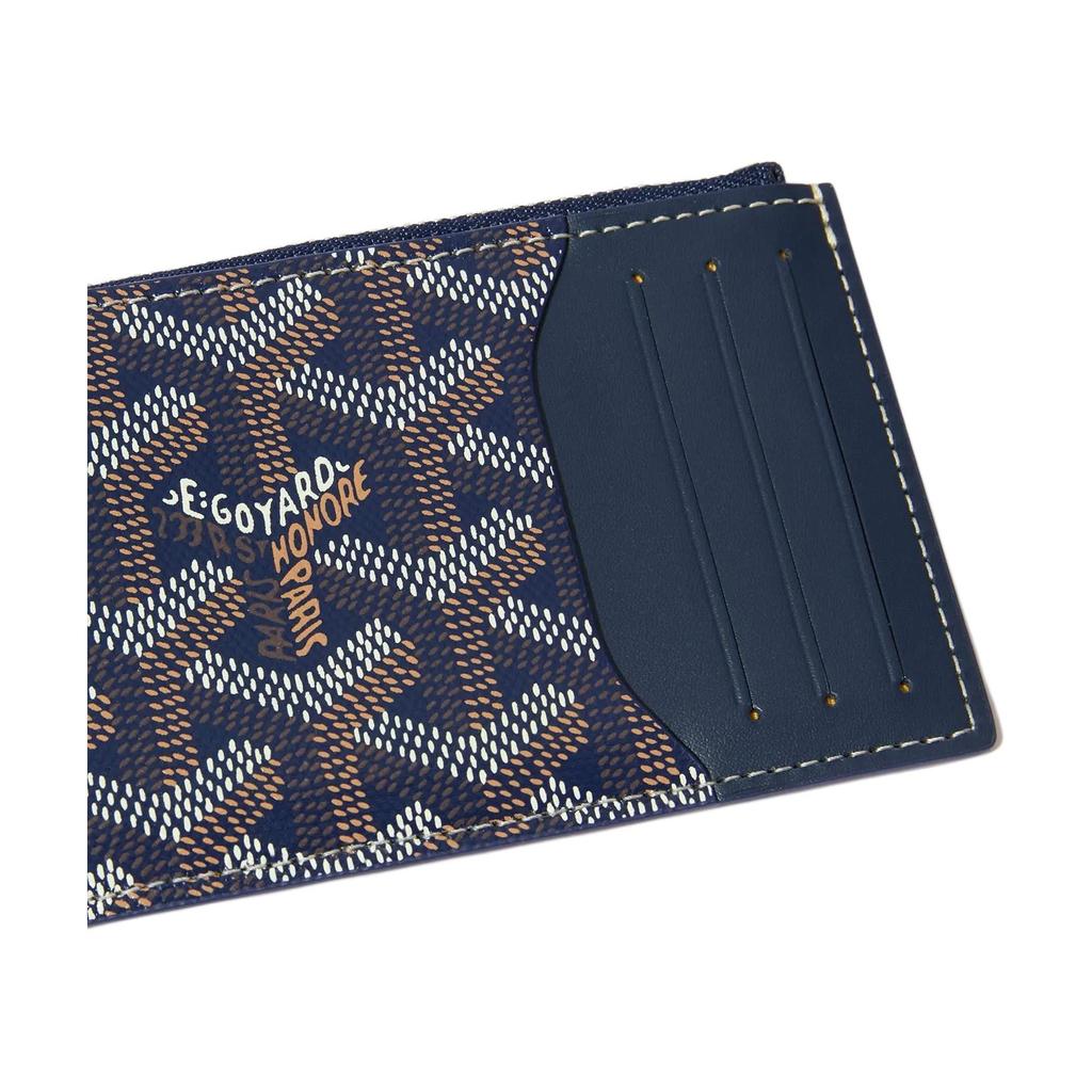 Goyard Bourbon Y Monogram Zip Wallet Unisex Wallet Navy-Blue BOURBOPMLTY-12CL12P