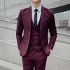 2022 Men's Solid Color Two-Button Suit & Trousers Set